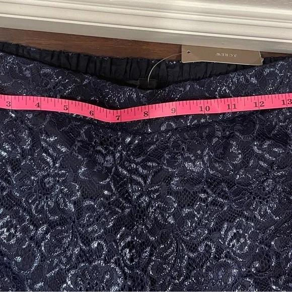 J CREW Navy Blue Floral Lace Pants NWT 4 - Picture 4 of 9
